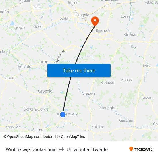 Winterswijk, Ziekenhuis to Universiteit Twente map