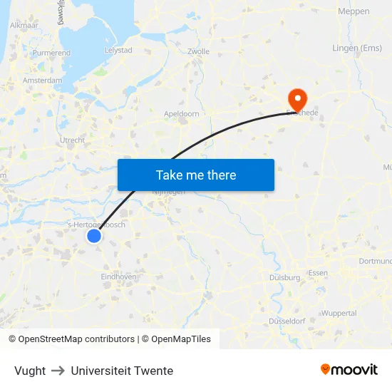 Vught to Universiteit Twente map