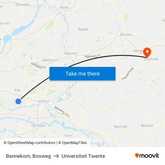 Bennekom, Bosweg to Universiteit Twente map