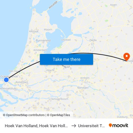 Hoek Van Holland, Hoek Van Holland Haven to Universiteit Twente map