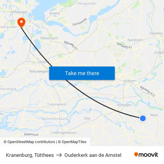 Kranenburg, Tütthees to Ouderkerk aan de Amstel map