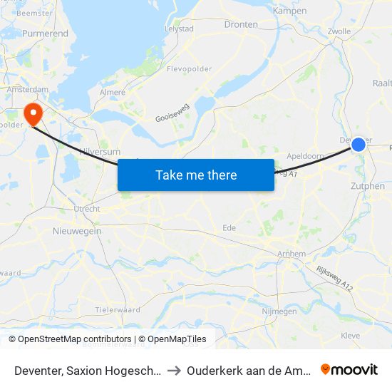 Deventer, Saxion Hogeschool to Ouderkerk aan de Amstel map