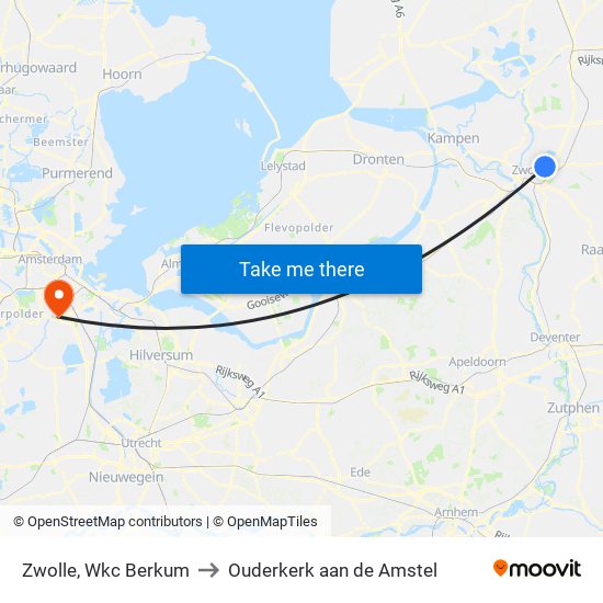 Zwolle, Wkc Berkum to Ouderkerk aan de Amstel map