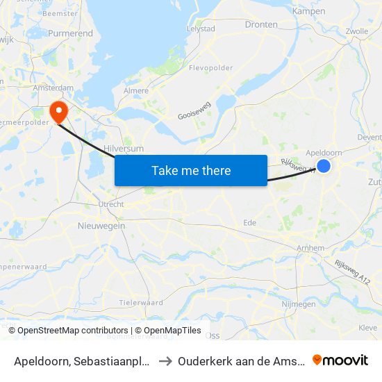 Apeldoorn, Sebastiaanplein to Ouderkerk aan de Amstel map