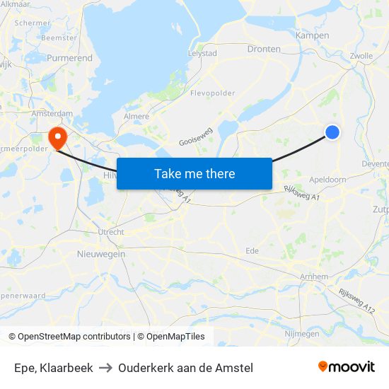 Epe, Klaarbeek to Ouderkerk aan de Amstel map