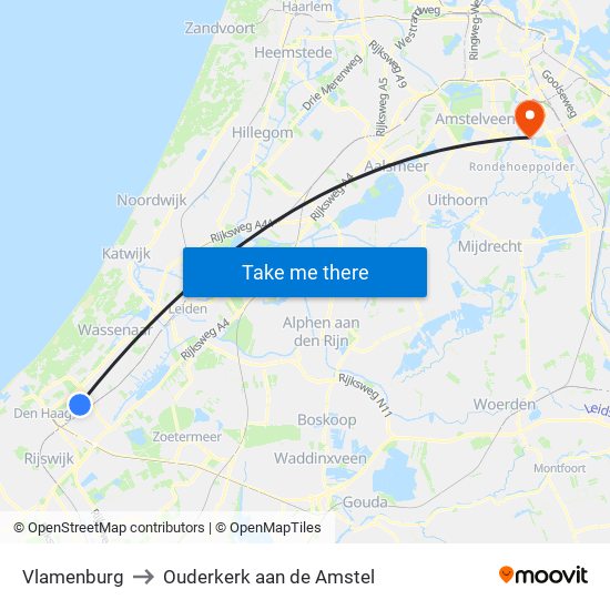 Vlamenburg to Ouderkerk aan de Amstel map