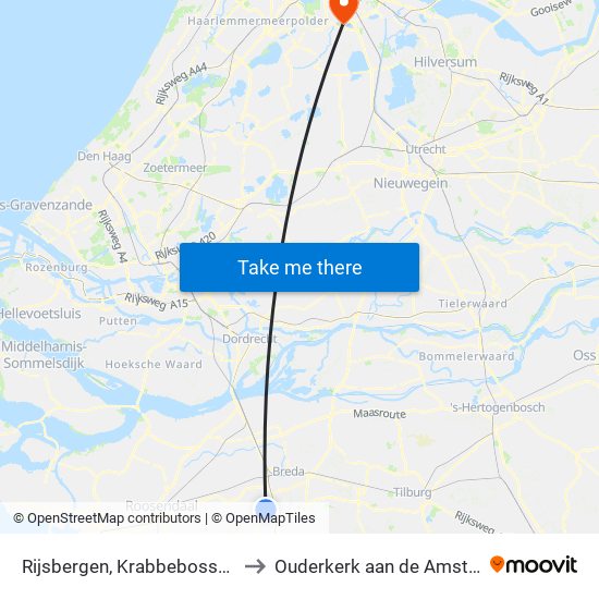 Rijsbergen, Krabbebossen to Ouderkerk aan de Amstel map