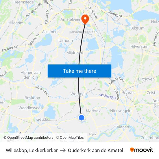 Willeskop, Lekkerkerker to Ouderkerk aan de Amstel map