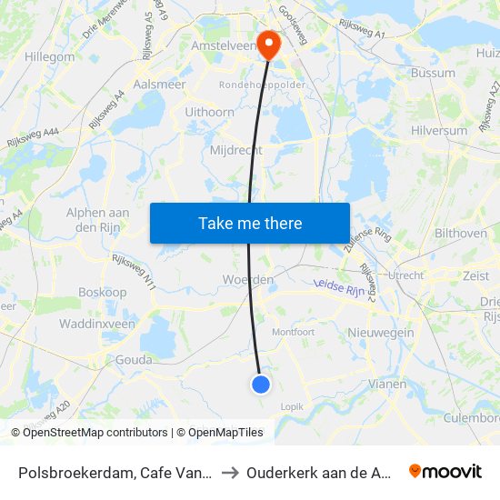 Polsbroekerdam, Cafe Van Vliet to Ouderkerk aan de Amstel map