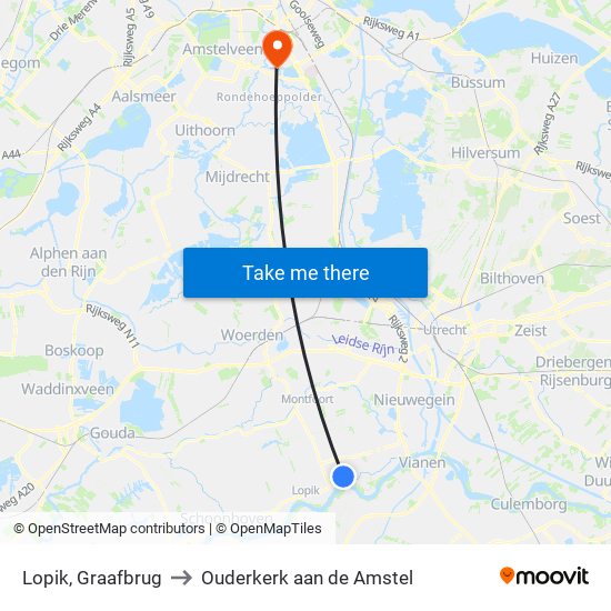 Lopik, Graafbrug to Ouderkerk aan de Amstel map