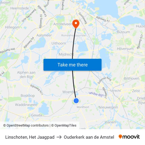 Linschoten, Het Jaagpad to Ouderkerk aan de Amstel map