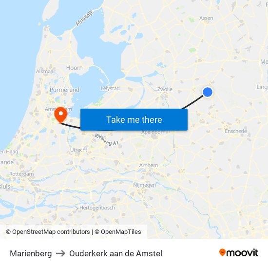 Marienberg to Ouderkerk aan de Amstel map