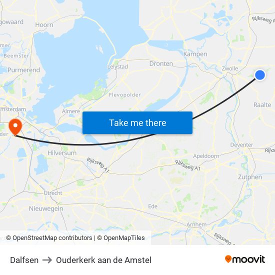 Dalfsen to Ouderkerk aan de Amstel map