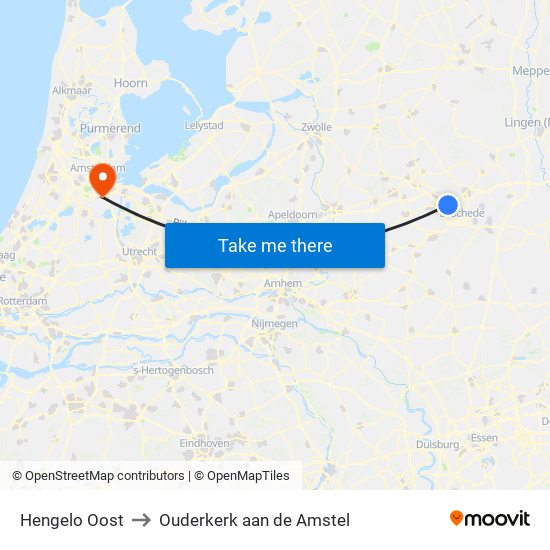 Hengelo Oost to Ouderkerk aan de Amstel map