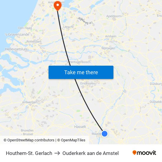 Houthem-St. Gerlach to Ouderkerk aan de Amstel map