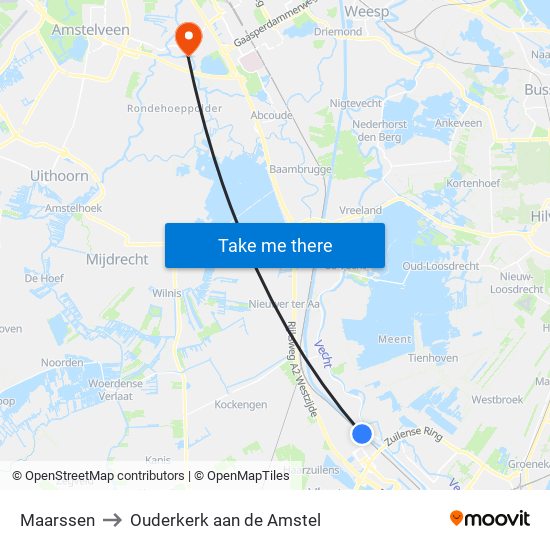 Maarssen to Ouderkerk aan de Amstel map