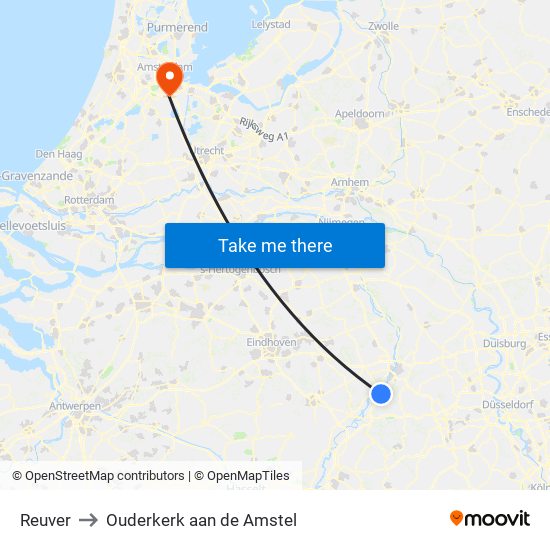 Reuver to Ouderkerk aan de Amstel map