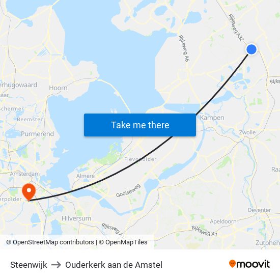 Steenwijk to Ouderkerk aan de Amstel map
