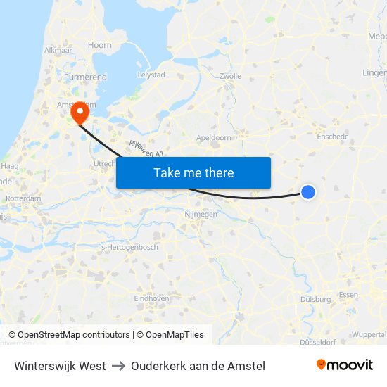 Winterswijk West to Ouderkerk aan de Amstel map