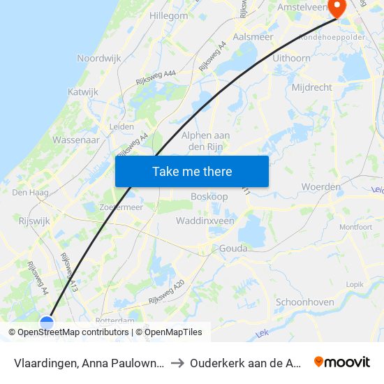 Vlaardingen, Anna Paulownalaan to Ouderkerk aan de Amstel map