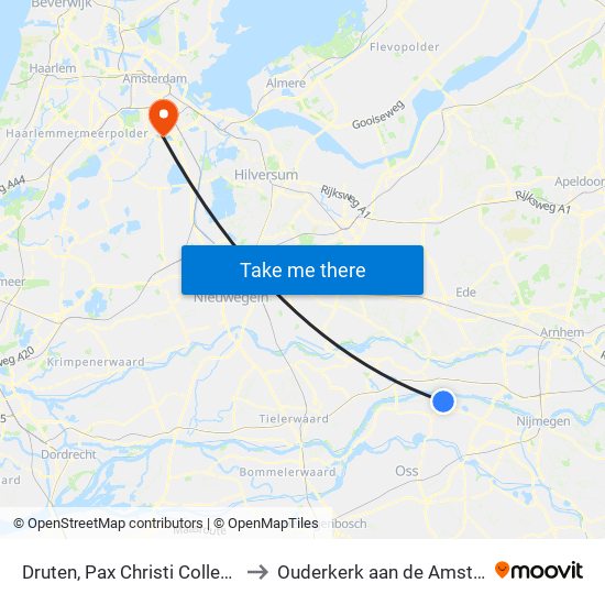 Druten, Pax Christi College to Ouderkerk aan de Amstel map