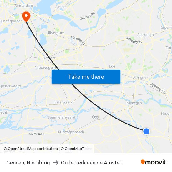 Gennep, Niersbrug to Ouderkerk aan de Amstel map