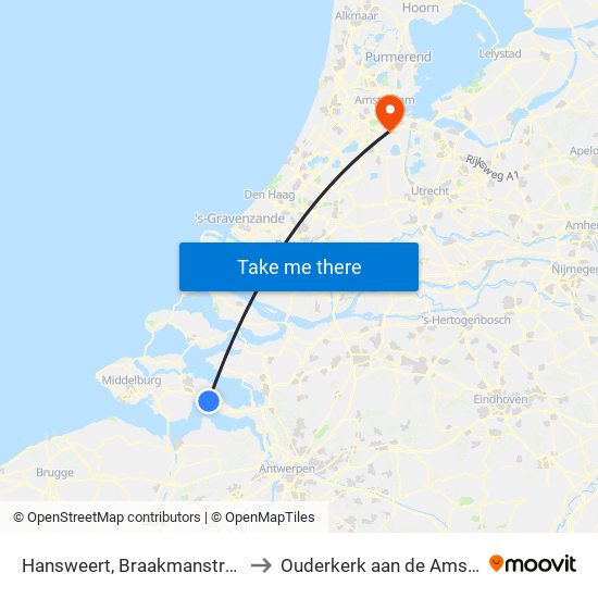 Hansweert, Braakmanstraat to Ouderkerk aan de Amstel map