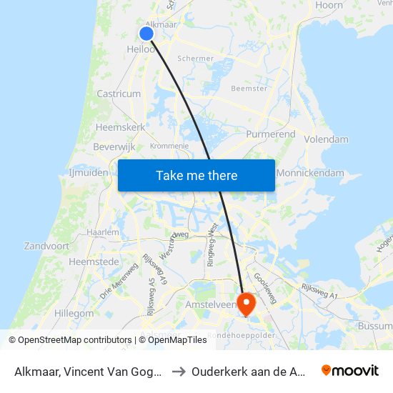 Alkmaar, Vincent Van Goghlaan to Ouderkerk aan de Amstel map
