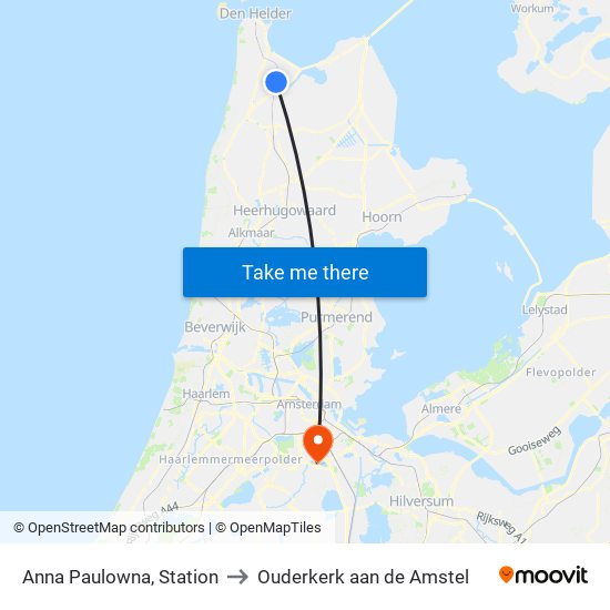 Anna Paulowna, Station to Ouderkerk aan de Amstel map