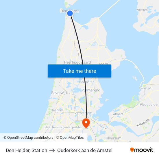 Den Helder, Station to Ouderkerk aan de Amstel map