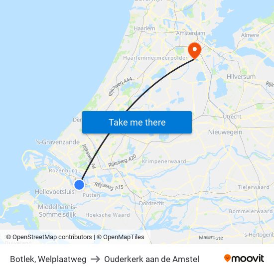 Botlek, Welplaatweg to Ouderkerk aan de Amstel map