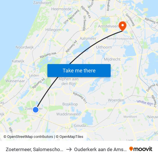 Zoetermeer, Salomeschouw to Ouderkerk aan de Amstel map