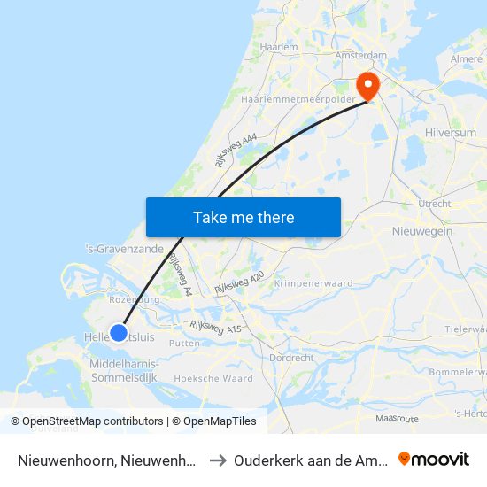 Nieuwenhoorn, Nieuwenhoorn to Ouderkerk aan de Amstel map