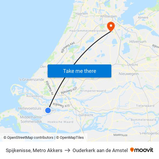 Spijkenisse, Metro Akkers to Ouderkerk aan de Amstel map