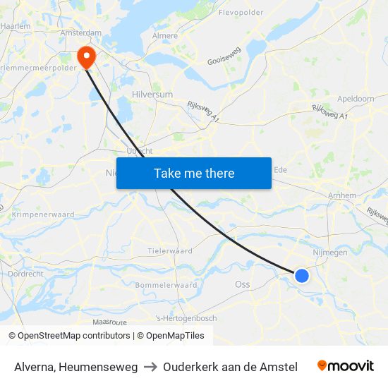Alverna, Heumenseweg to Ouderkerk aan de Amstel map