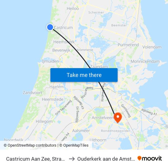 Castricum Aan Zee, Strand to Ouderkerk aan de Amstel map