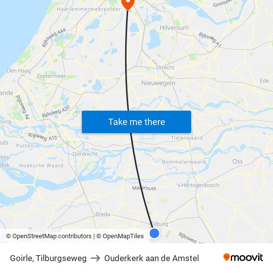 Goirle, Tilburgseweg to Ouderkerk aan de Amstel map