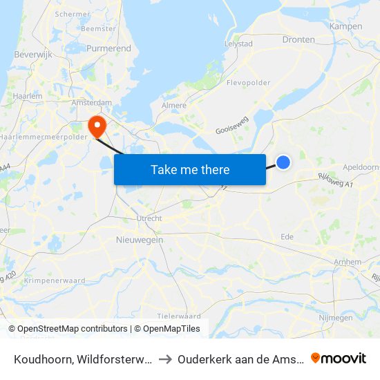 Koudhoorn, Wildforsterweg to Ouderkerk aan de Amstel map