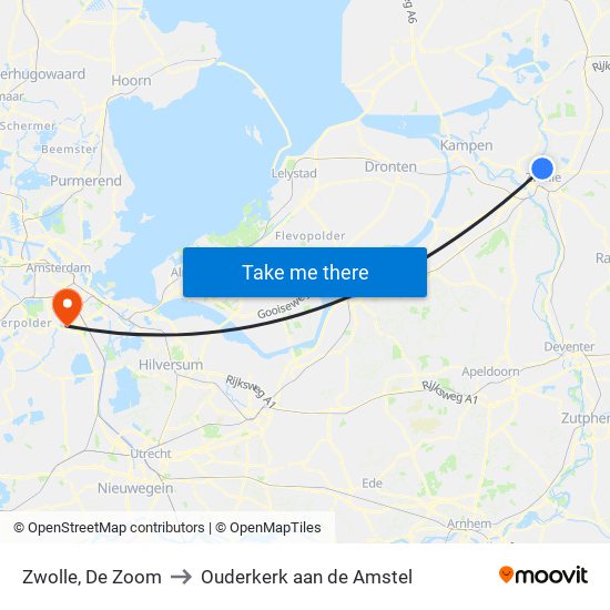 Zwolle, De Zoom to Ouderkerk aan de Amstel map