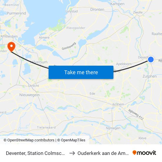 Deventer, Station Colmschate to Ouderkerk aan de Amstel map