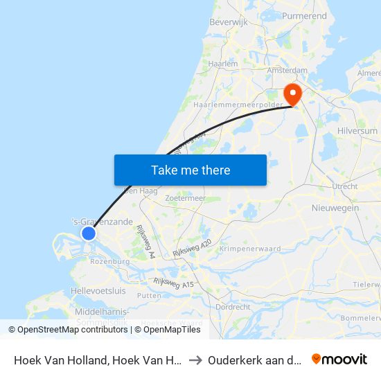 Hoek Van Holland, Hoek Van Holland Strand to Ouderkerk aan de Amstel map