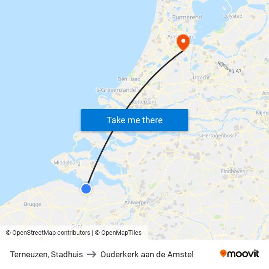 Terneuzen, Stadhuis to Ouderkerk aan de Amstel map