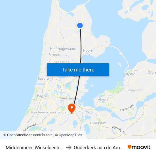 Middenmeer, Winkelcentrum to Ouderkerk aan de Amstel map