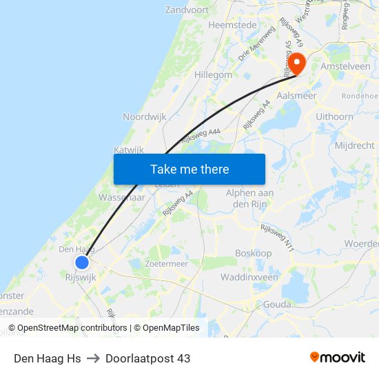 Den Haag Hs to Doorlaatpost 43 map