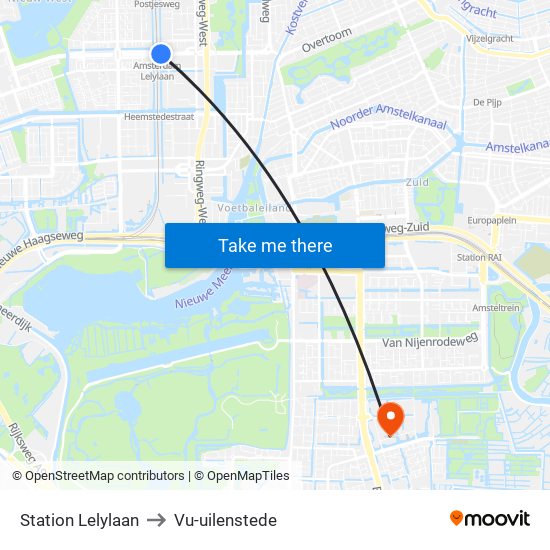 Station Lelylaan to Vu-uilenstede map