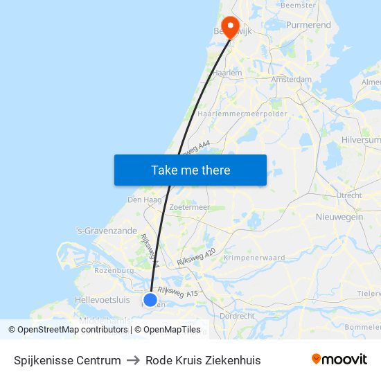 Spijkenisse Centrum to Rode Kruis Ziekenhuis map