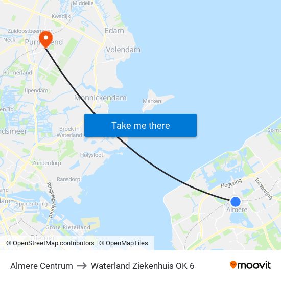 Almere Centrum to Waterland Ziekenhuis OK 6 map