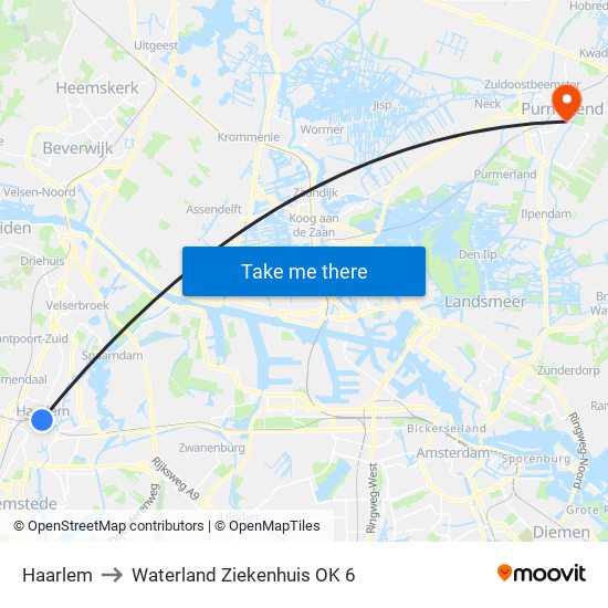 Haarlem to Waterland Ziekenhuis OK 6 map