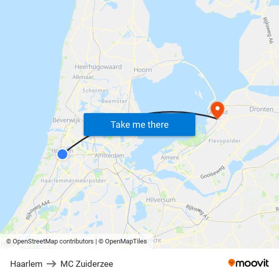 Haarlem to MC Zuiderzee map