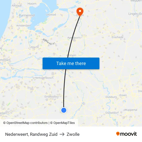 Nederweert, Randweg Zuid to Zwolle map